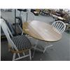 Image 2 : Drop Leaf Round Pedestal Table w/3 Spindle Back Chairs