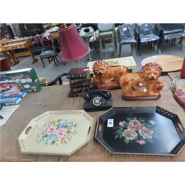 Foodogs, Book Lamp, Vintage Phone, Floral Trays