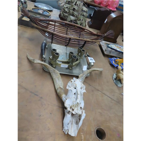 Basket, Candleabra, Tray, Horns