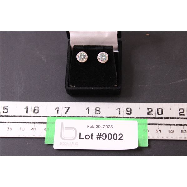 ^ 2 Ct GRA Certified Round Brilliant Cut Moissanite Stones VVS Blue Color Set in Center of Round Hal