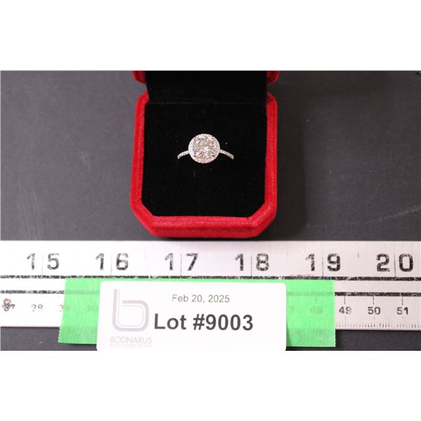 ^ 2 Ct GRA Certified Round Brilliant Cut Moissanite Stone VVS D Color w/35 Round Brilliant Cut Cubic