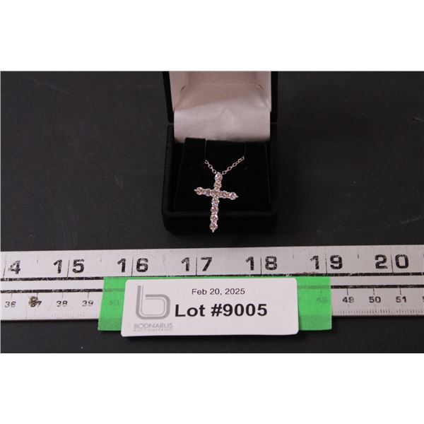 ^ 1.2 Ct TW Round Brilliant Cut Moissanite Stones VVS D Color Set in Cross w/11 Moissanite Stones Se