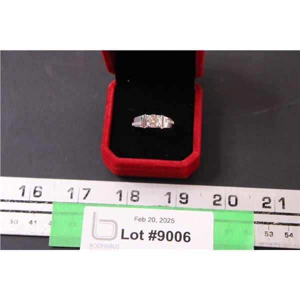 ^ 1 Ct GRA Certified Round Brilliant Cut Moissanite Stone VVS D Color w/12 Round Brilliant Cut Cubic