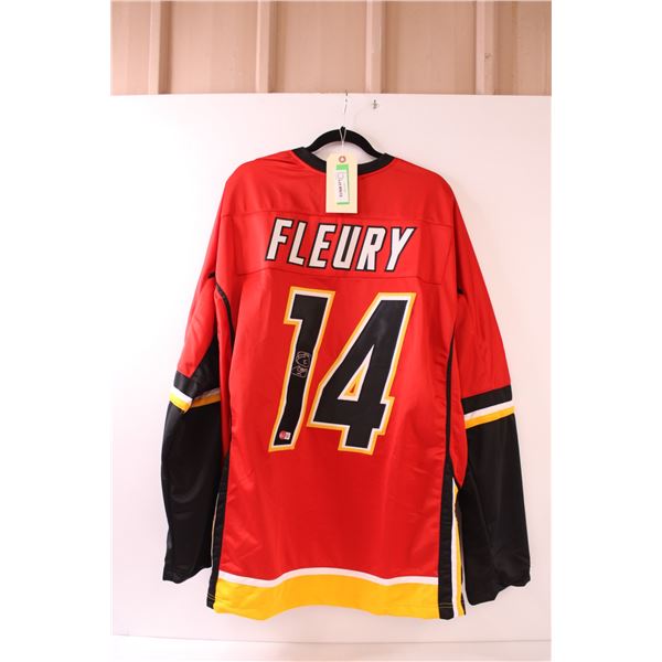 * Theo Fleury Signed Jersey - Calgary Hockey Jersey w/Hologram Certificate Sticker # BH083480