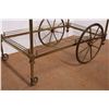 Image 2 : * Antique Brass Tea Cart - Missing Glass Shelves - 35" x 19" x 34" - Some Wear