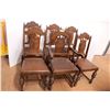 Image 1 : * (6) The Chesley Chair Co Brand Antique Jacobean Style Dining Chairs w/Leather Seats - Back Seat He