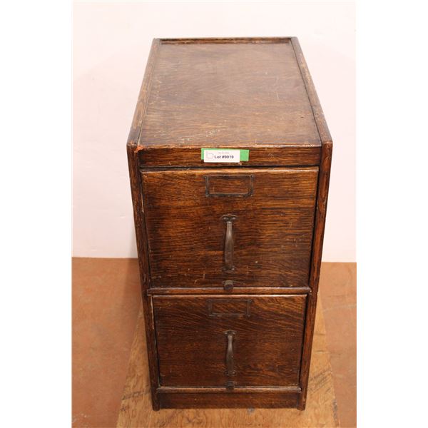 * Vintage Oak Wooden Filing Folder Cabinet - 29" x 24" x 19" - Some Wear