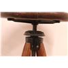Image 2 : * Antique Oak & Cast Iron Swivel Stool - Some Wear - 14.5" x 27"