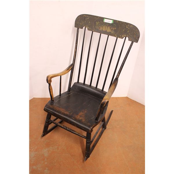 * Antique Early American Rocking Chair - Some Wear - 41" Back Height & 15" Seat Height