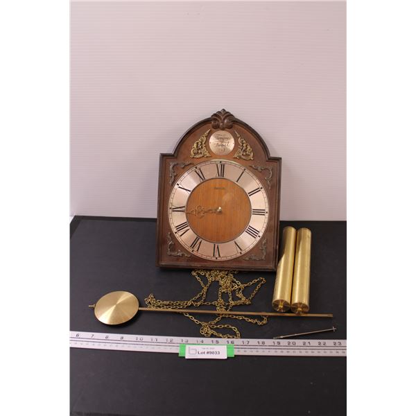 Hermle Wall Clock - Made in Western Germany - As Is - 12.5" x 9.5"
