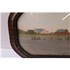 Image 3 : Vintage Convex Framed Rural Farm Scene - Some Wear, As Pictured - 23" x 15"