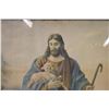 Image 2 : Vintage Print of Jesus & His Flock in Wood Frame - 19" x 24"