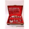 Image 1 : Community Silverware Serving Set in Wooden Storage Box