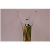 Image 2 : Green & Gold Woman Blown Art Glass - 11" Tall