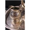 Image 2 : Marlboro E.P. Brass Electroplated Brass Tea Serving Set: Tea Pot, Coffee Pot, Creamer, Plate