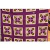 Image 1 : Quilt - Purple Flower Pattern - 84" x 108"