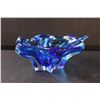 Image 2 : Blue Art Glass Bowl - 3.5" x 8"