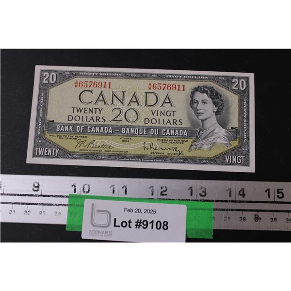 Canadian Twenty Dollar Bill - 1954 - Beattie & Rasminsky