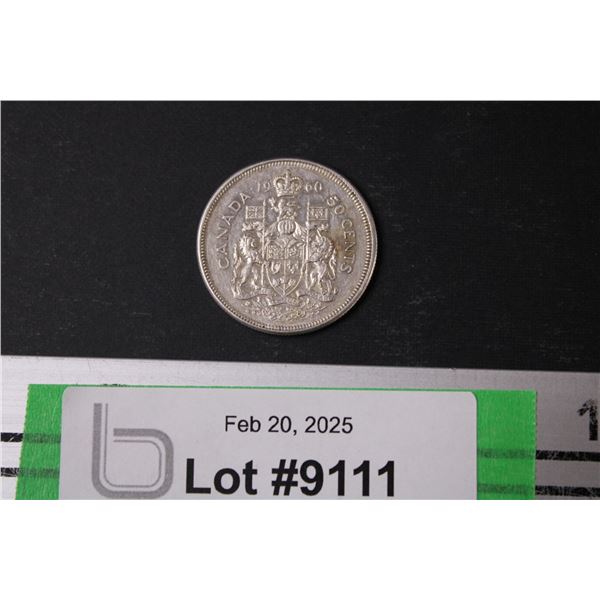 Canadian Fifty Cent Silver Coin - 1960