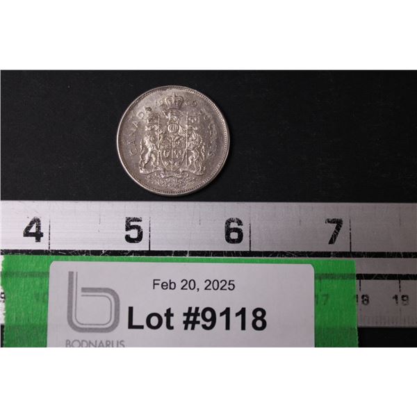 Canadian Fifty Cent Silver Coin - 1965