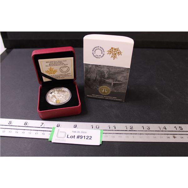 Royal Canadian Mint 2015 $20 Silver Coin - Battlefront First World War - Battle of Ypres - w/Case