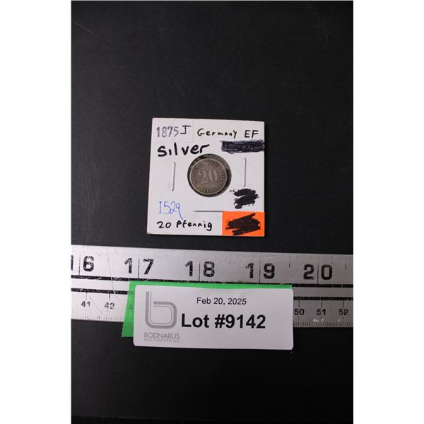 German 20 Pfennig Coin - 1875