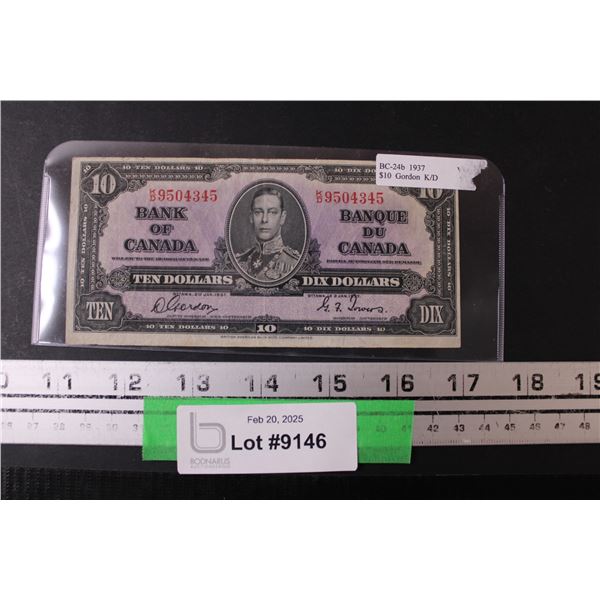 Canadian Ten Dollar Bill - 1937