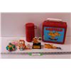 Image 1 : Garfield Lot: Lunch Kit w/Matching Thermos, Various Figurines & Toys