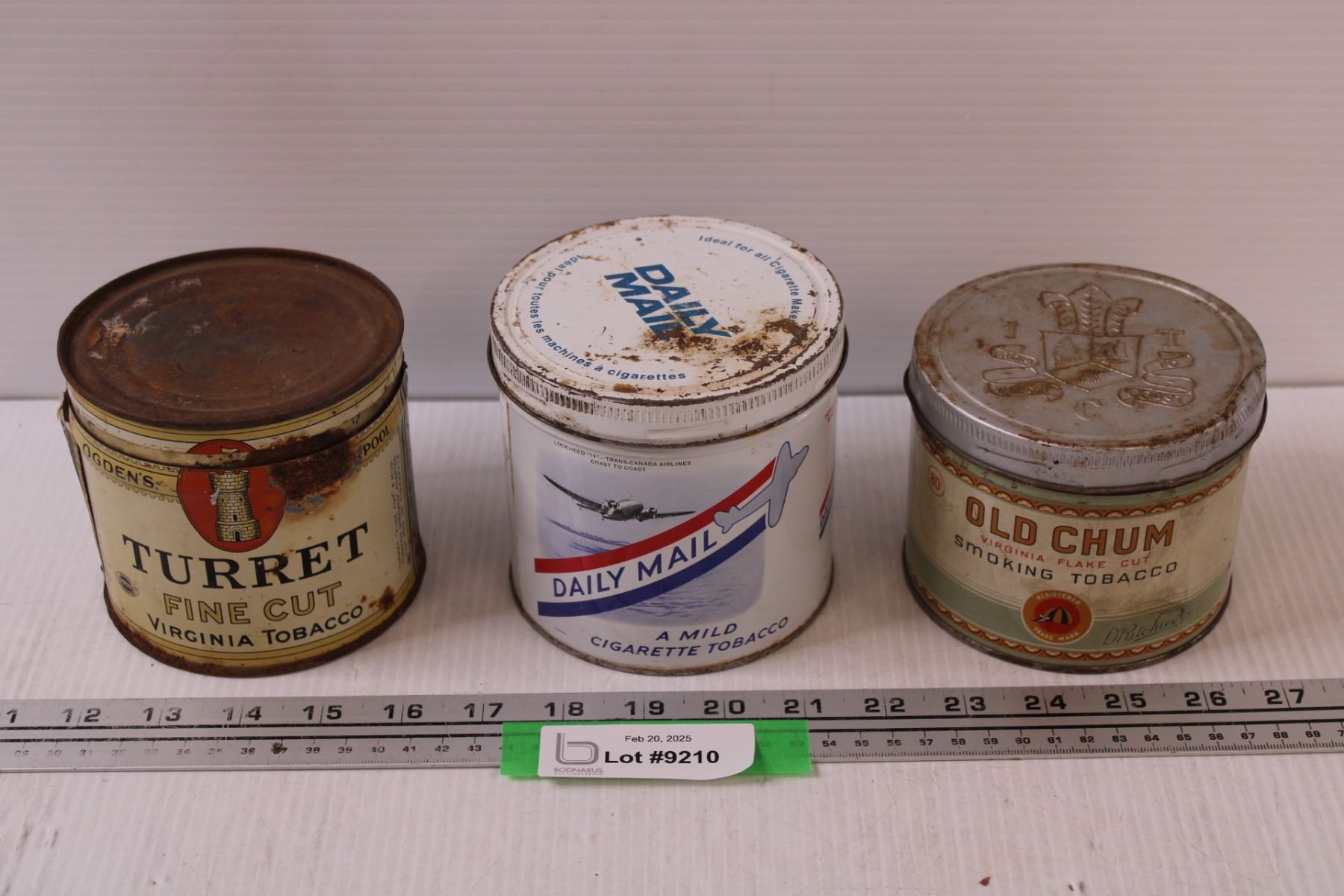 (3) Tobacco Tins: Turret, Daily Mail, Old Chum - Bodnarus Auctioneering