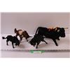 Image 1 : (4) Vintage Belmonte Bull Figurines - Some Wear