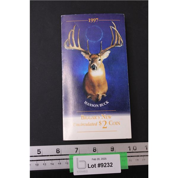 Hanson Buck 1997 Biggar, Sk "Biggest Buck" $2 Coin - Uncirculated
