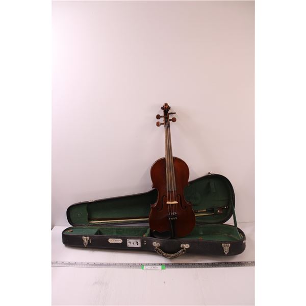 Skylark Brand Violin w/Bow & Case - Some Wear - 24" Long - Case Measurements: 31" x 1" x 4"