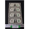 Image 1 : (4) United States of America One Dollar Bills - In Sequential Order