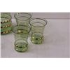 Image 2 : Vintage Green & Gold Pitcher & (6) Drinking Glass Set