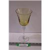 Image 1 : Yellow Blown Glass Goblet Murano Style - 9" x 4.5"
