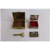 Image 2 : (2) Vintage Jewelry Boxes, Vintage Blade Razor Handle, Vintage Belt Buckle