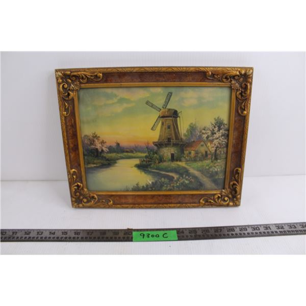 Vintage Wooden Framed Wall Art 14.75" x 11.5"