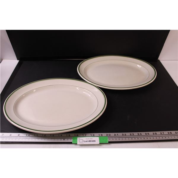 (2) Newport Pottery Serving Platters - Made in England - 14" x 11"