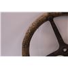 Image 2 : Antique Wood & Cast Iron Steering Wheel - 15" Diameter