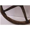 Image 3 : Antique Wood & Cast Iron Steering Wheel - 15" Diameter