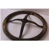 Image 4 : Antique Wood & Cast Iron Steering Wheel - 15" Diameter