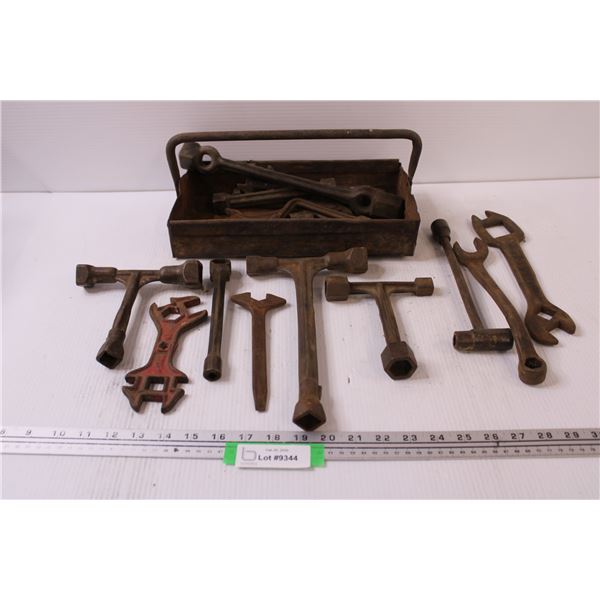 Metal Tool Box w/Assorted Vintage Tools