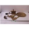Image 1 : Vintage Butter Press, Dough Cutting Tool, Wood Press, Misc.
