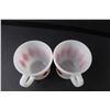 Image 2 : (2) Fire King White Glass with Red Diamonds Coffee Cups
