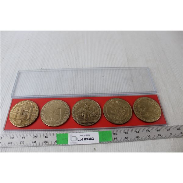 (5) Piece Large Asian Medallion Set 2.75"