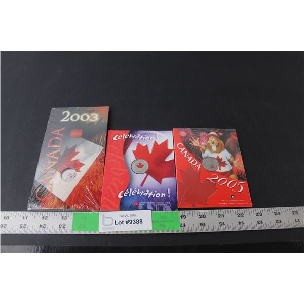 (3) Royal Canadian Mint Celebration Quarters- 2003, 2004, 2005