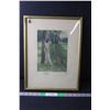 Image 1 : Girl in Forest Painting- Verlag L. Lebel Wien 17" Tall x 13" Wide