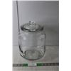 Image 1 : Glass 5 Cent Salted Peanuts Cookie Jar 12.25" Tall x 8" Wide