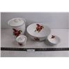 Image 1 : Block Bernarda "Poinsettia" Set of Dish Ware (Large & Small Dry Goods, Centerpiece Fruit Bowl, Candy