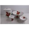 Image 2 : Block Bernarda "Poinsettia" Set of Dish Ware (Large & Small Dry Goods, Centerpiece Fruit Bowl, Candy